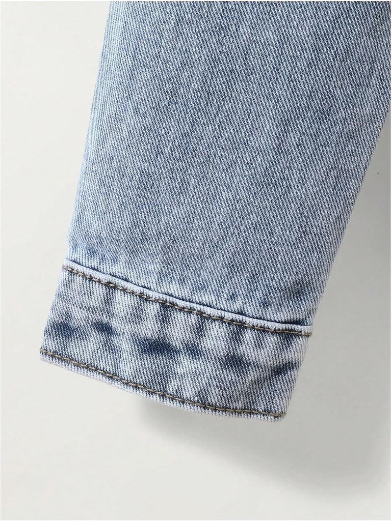 Girl's Fringe Denim Cropped Jackets Raw Trim Jean Jacket