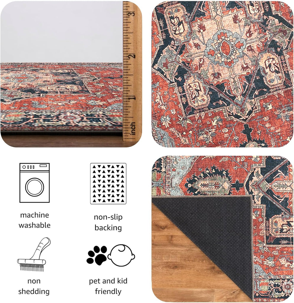 30"x84" Rug - Machine Washable Runner Rug with Non-Slip Backing, Ideal