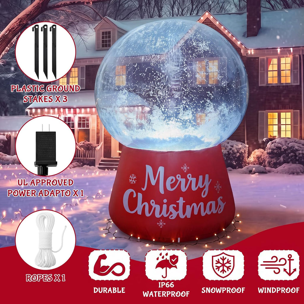 Gaint 6.56 ft Inflatable Christmas Snow Globe Decoration Outdoor