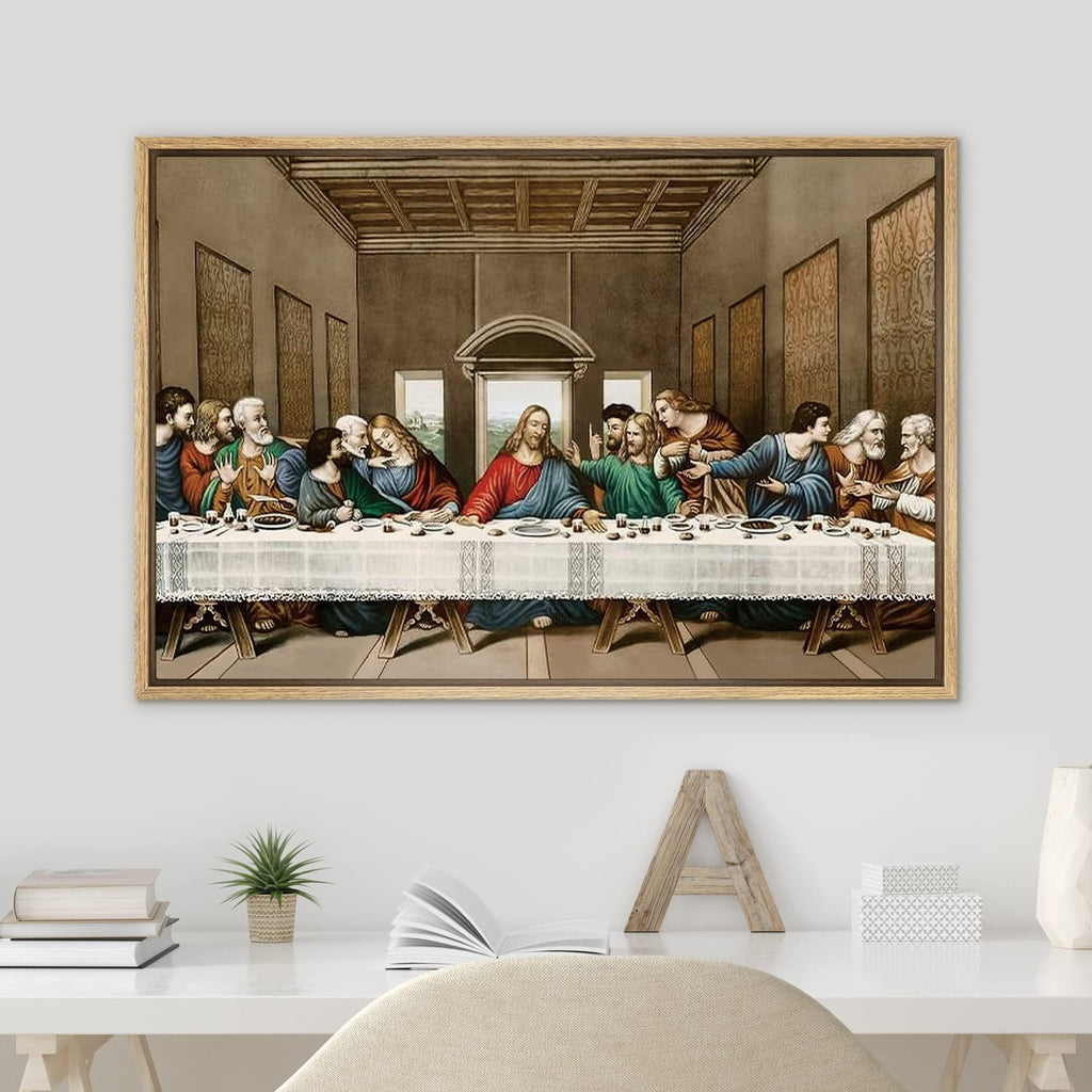 Framed Framed Canvas Wall Art The Last Supper Painting by Leonardo da Vinci Graffiti & Street Art Famous People Pop