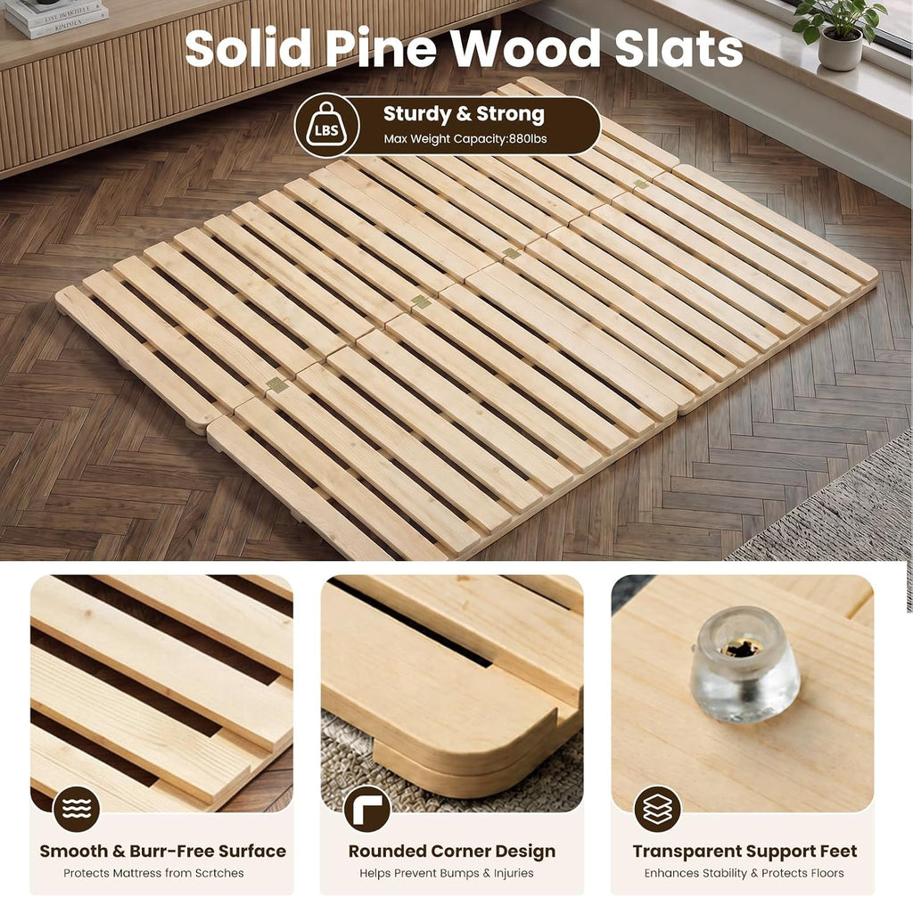 Floor Bed Frame, Foldable Tatami Bed Frame for Futon Mattress
