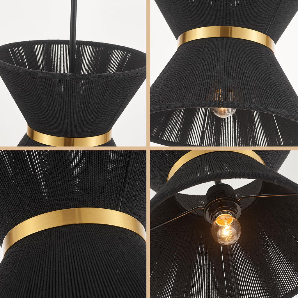 Hand Woven Boho Pendant Light Coastal Mini Modern Chandelier Adjustable Transitional Minimalist Pendant Lighting