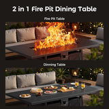 Large Propane Fire Pit Table - Outdoor Patio Firepits for Outside - Black