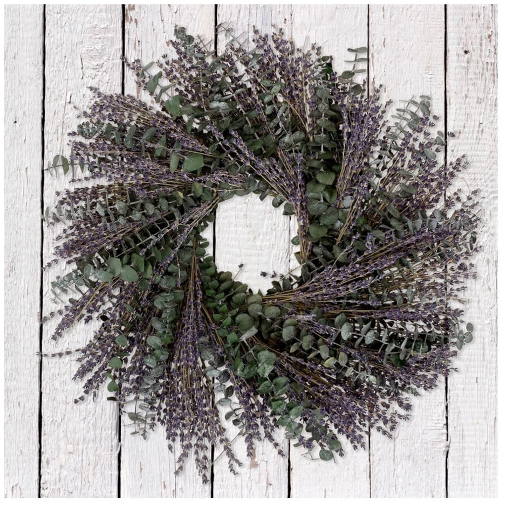 20" Preserved Eucalyptus & French Lavender Wreath (Eucalyptus Lavender)
