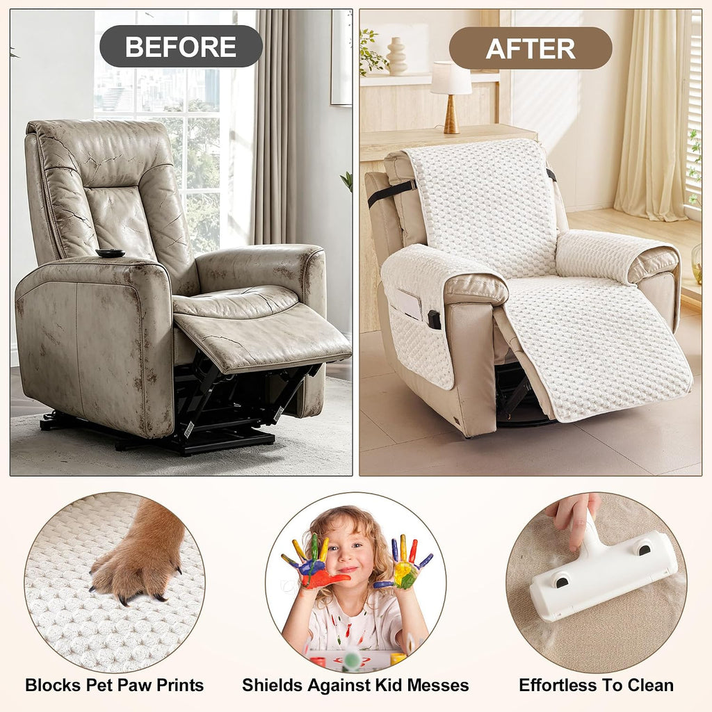 Waterproof Recliner Chair Covers, Non-Slip Armchair Cover for Dogs