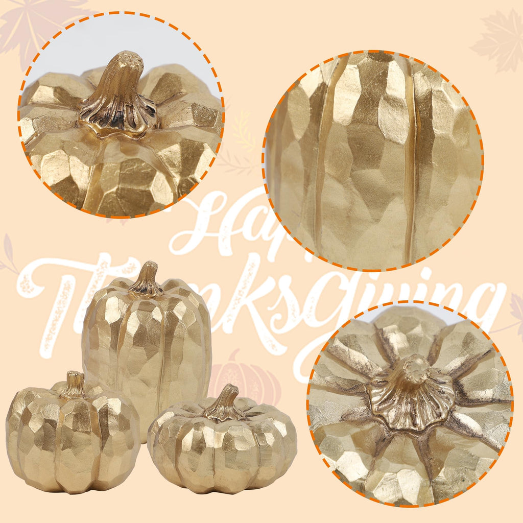 3 Pack Gold Fall Pumpkin Decor Fall Table Centerpieces