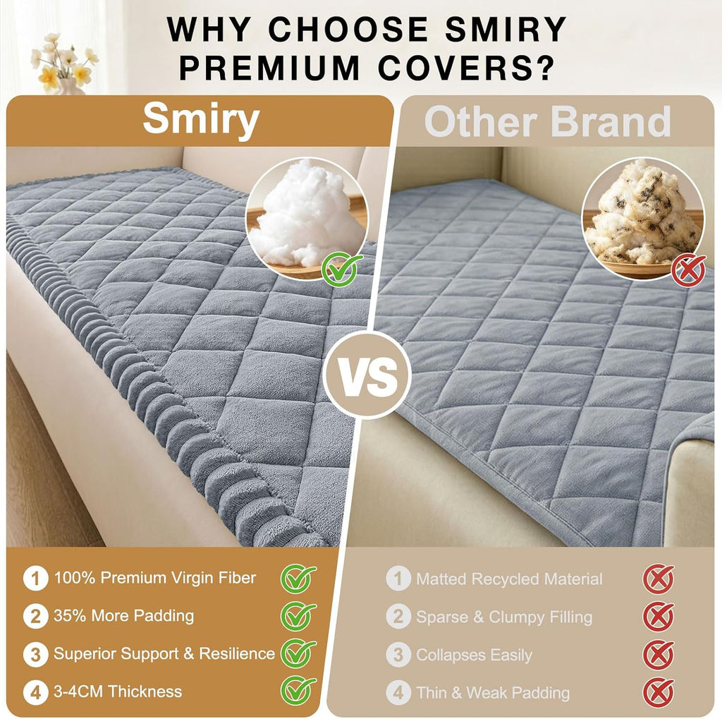 Non Slip Couch Cover for Dogs, Fuzzy Plush Pet Sofa Protector