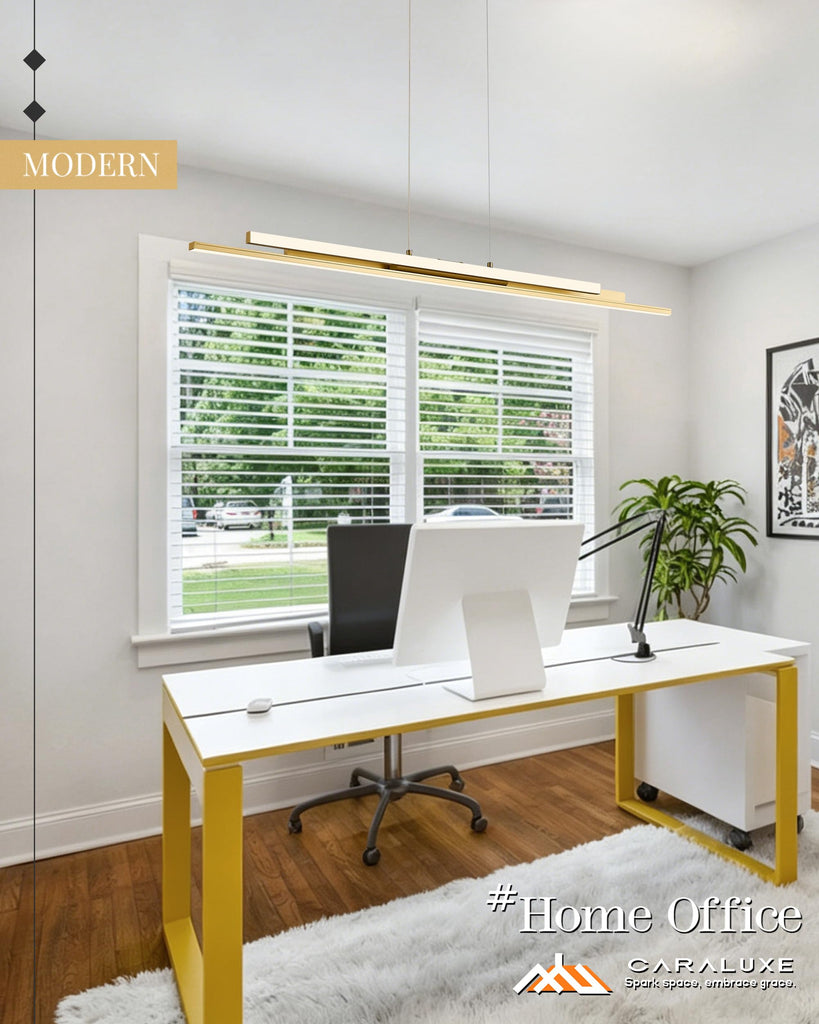 3 LED Linear Pendant Light 52 inch Gold Island Light Dimmable