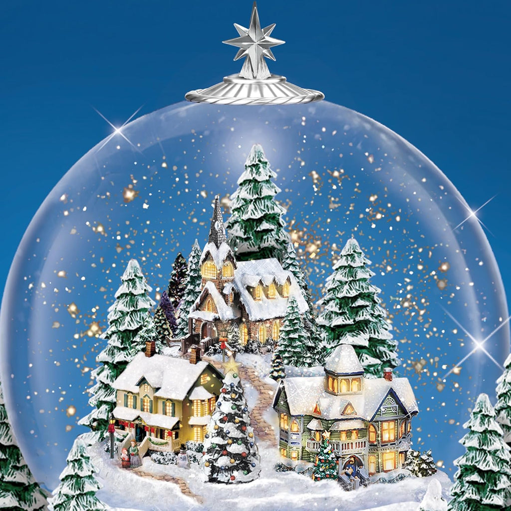 Thomas Kinkade Village Snowglobe: Lights, Music and Motion