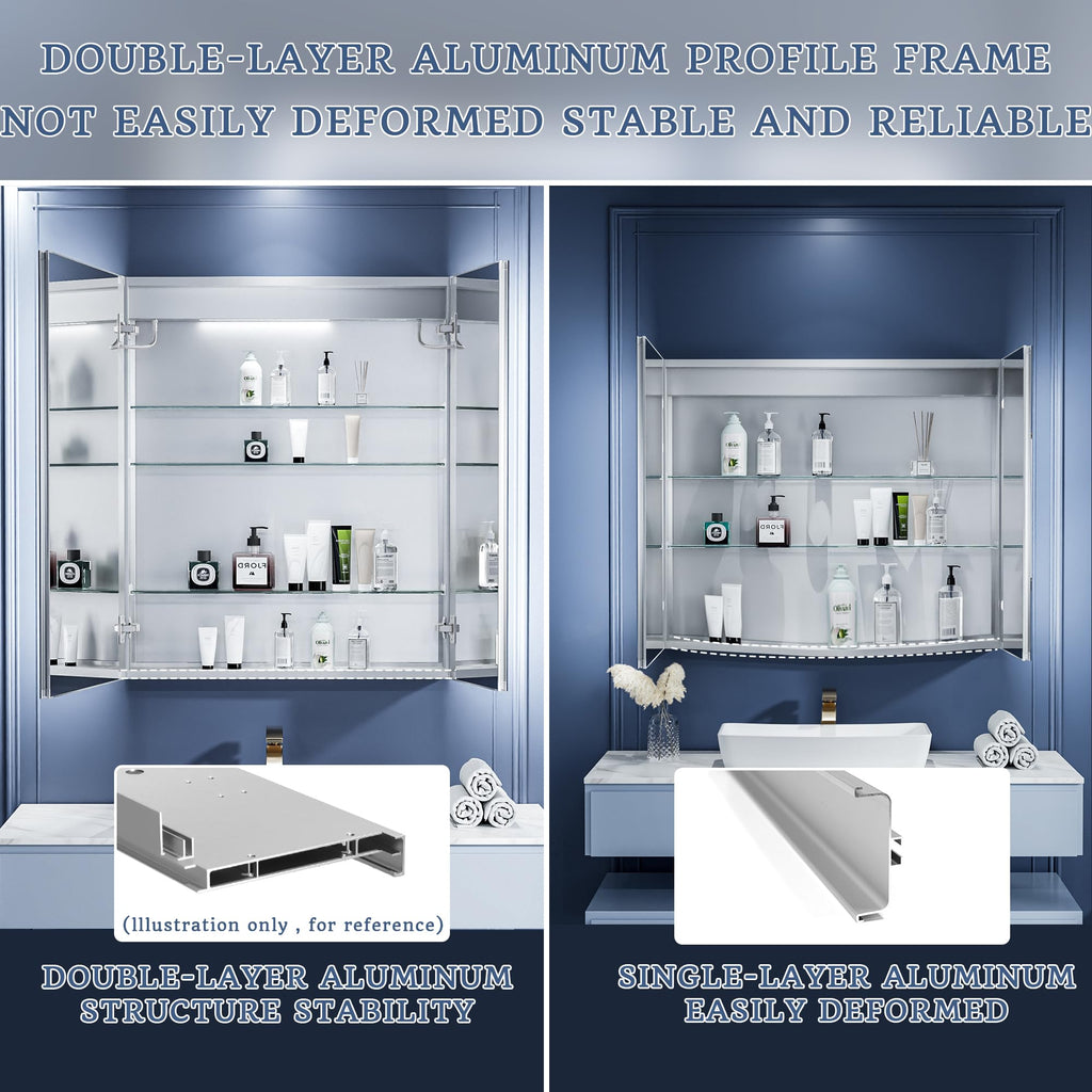 30x36 in LED Lighted Medicine Cabinet with Mirror