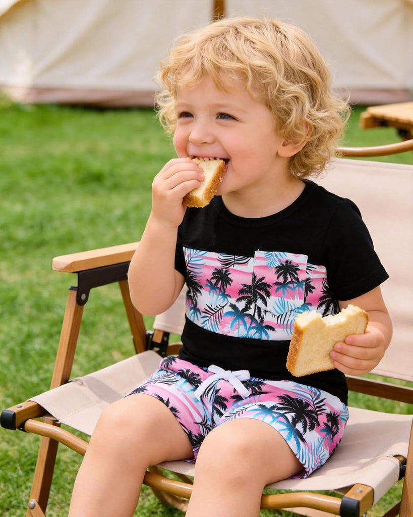 Toddler Boy Clothes Piece Summer Set - Sleeveless Tank, Short Sleeve Top and Shorts