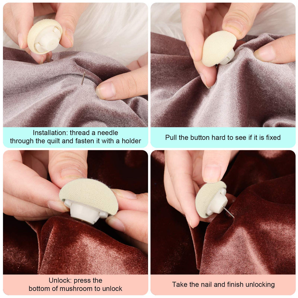 8 Pieces Duvet Clips Cover Pins for Comforter Inside, Beige