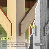 13x15 FT Wood Gazebo, Hardtop Pergola with Steel Gable Roof, - Image 3