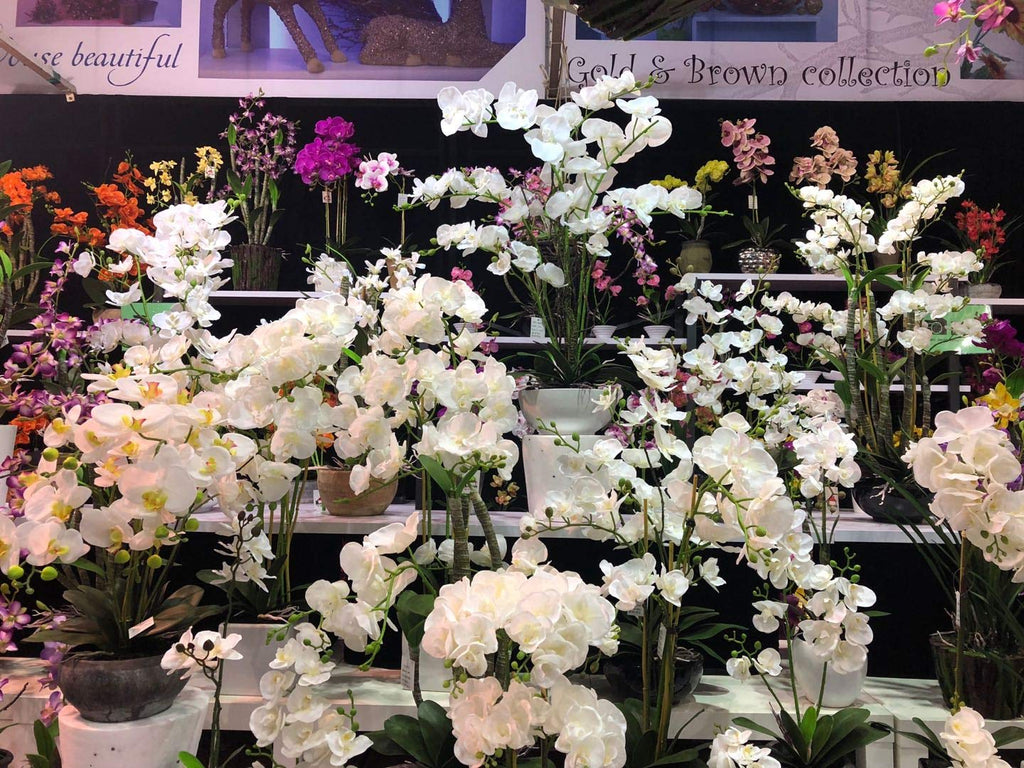 Unique and Gorgeous Orchid Artificial Silk Flower Plant, 2.5', White