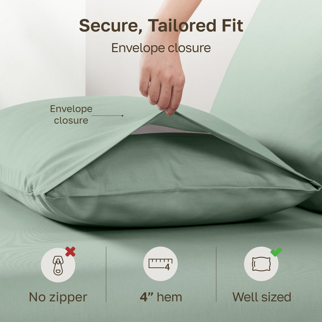 100% Egyptian Cotton 2-Pack Pillowcases Queen