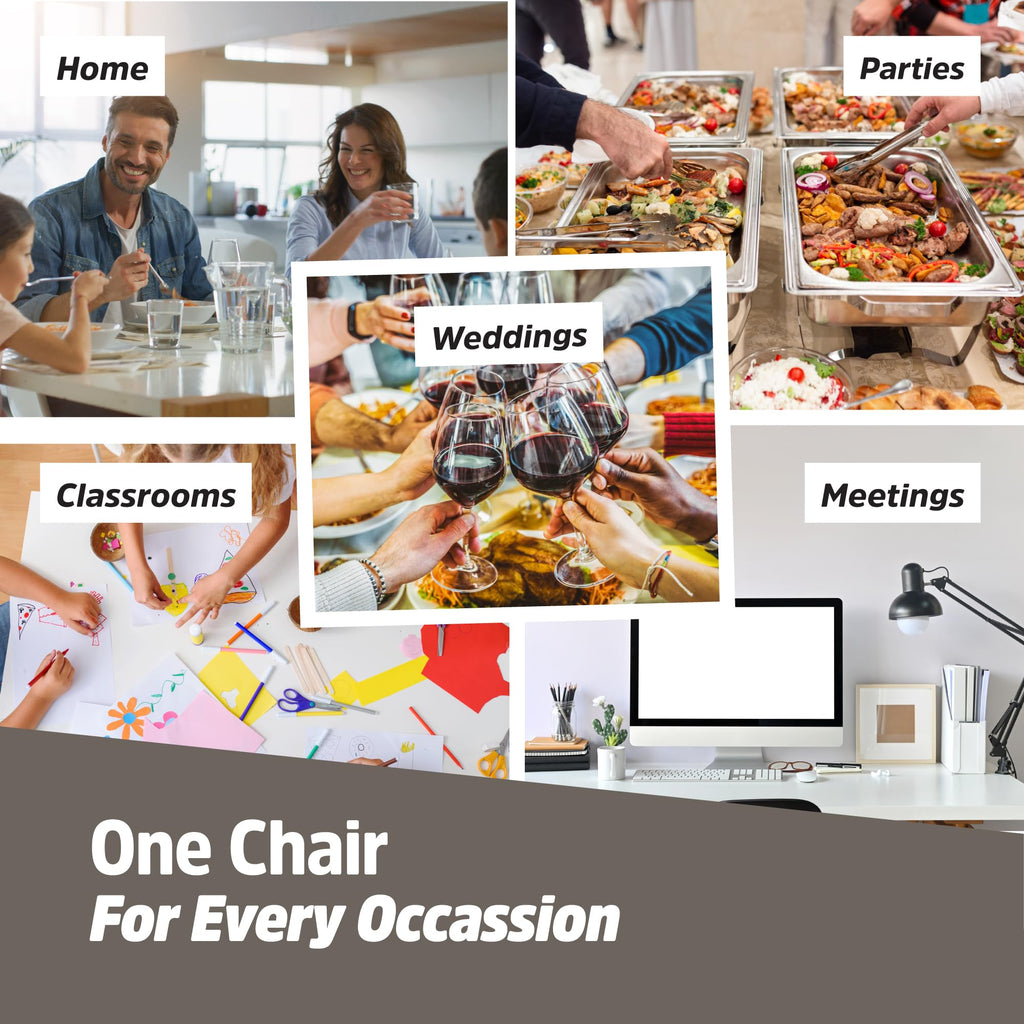 4 Pack Black Padded Folding Chairs with Cushioned Seat & Backrest - Comfortable PU Leather, Heavy-Duty Steel Frame