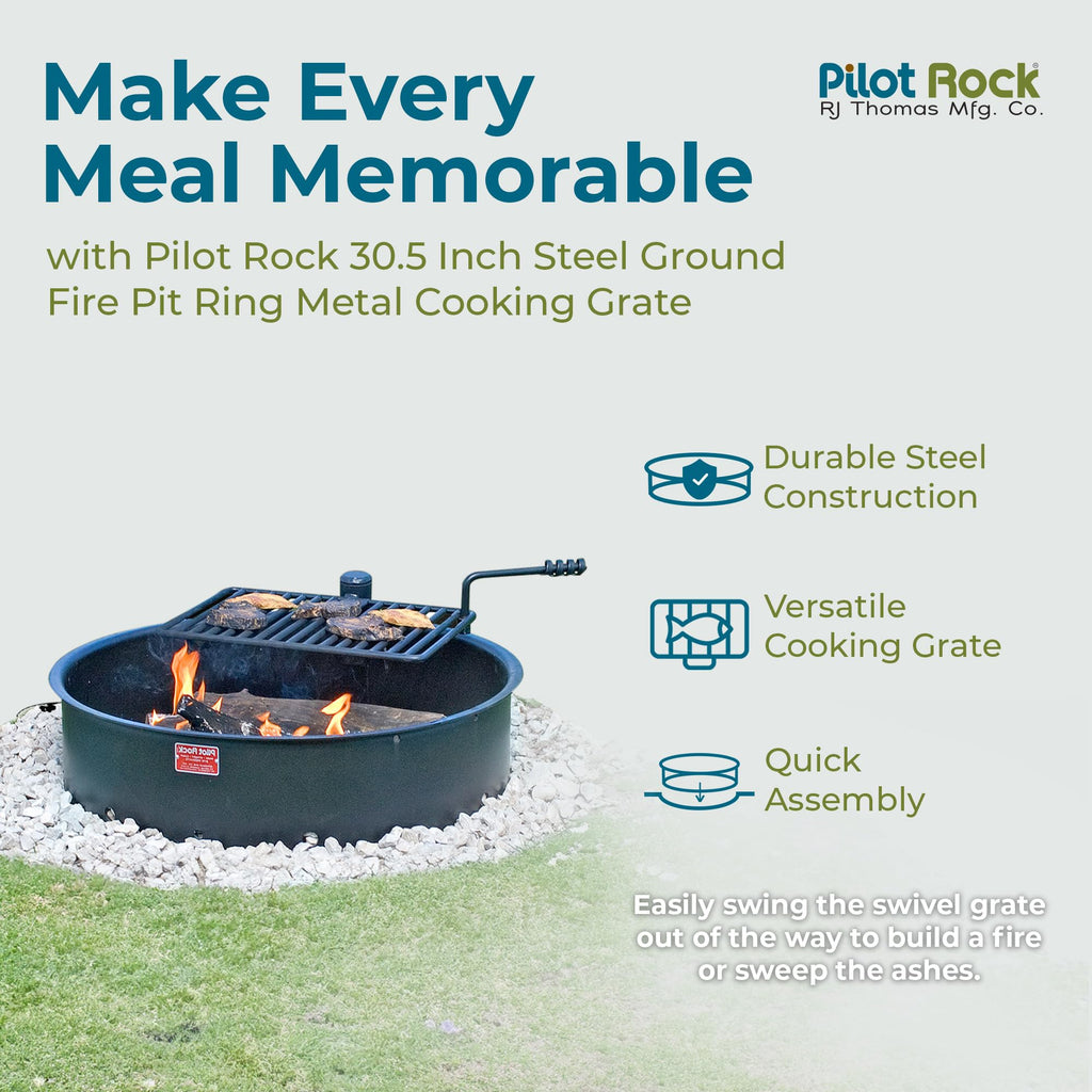 Fire Pit Ring & Grate - Heavy Duty - 30 in, 3-Pack - Alloy Steel