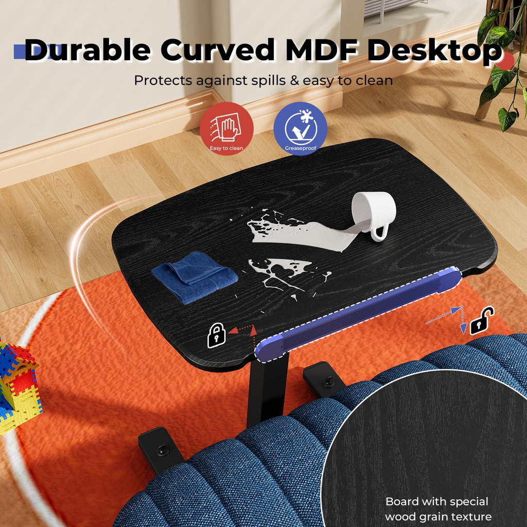 Low Height 90° Foldable Standing Desk, Small Mobile Laptop Desk