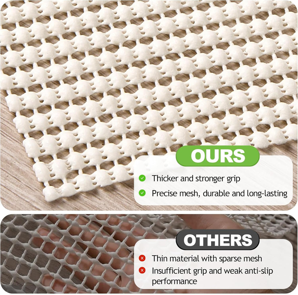 Non-Slip Rug Pad 5x7 FT, White - Set of 35