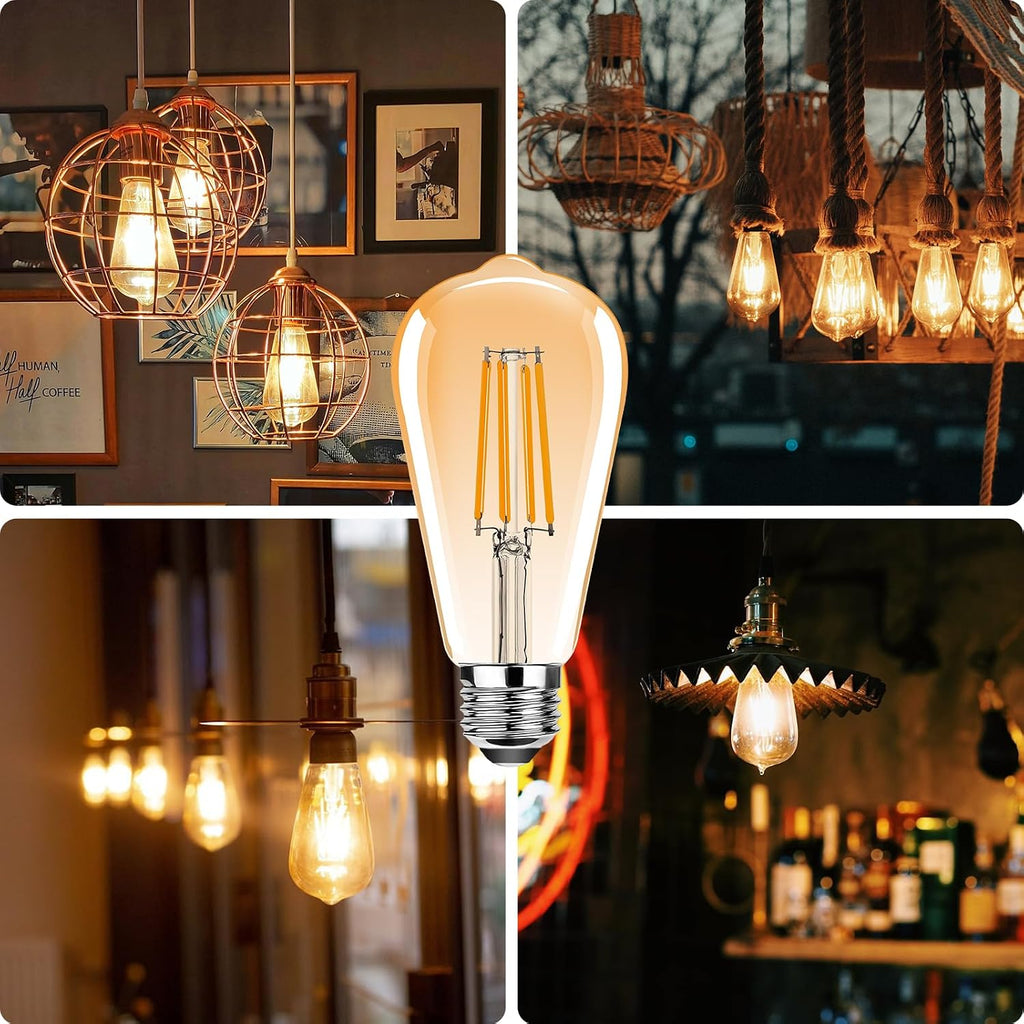 2.5W ST19 Vintage LED Edison Light Bulbs,E26 Led Bulb,Equivalent 25W,Filament Bulbs,Warm White