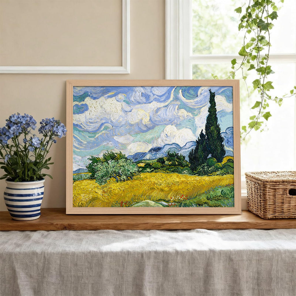 Framed Van Gogh Inspired Wall Art Canvas Painting with Gallery Quality Oil Painting Print Poster Wall Picture Art