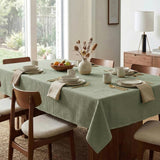 Rectangle Tablecloth Waffle Textured Waterproof Table Cloth Stain Resistant Wrinkle Free Washable De