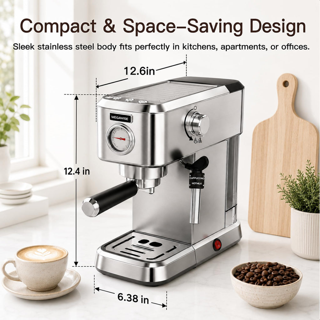 Espresso Machine, 20-Bar Pump Espresso Maker with Milk Frother