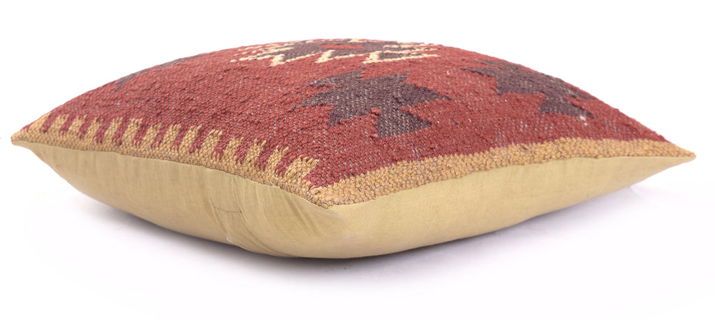 4 PCS Set of Hand Woven Jute Kilim Cushion Cover Indian Vintage Pillows 18X18 Rug Boho Shams (Pattern 2)