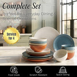 Siterra Painter's Palette 16-Piece Stoneware Dinnerware Set