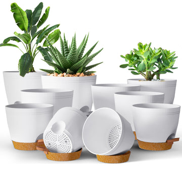 Self Watering Pots for Indoor Plants 6.8"/6.4"/5.9"/5.5"/4.9", Planters for Indoor Plants, Multi-Size Flowerpot, Set