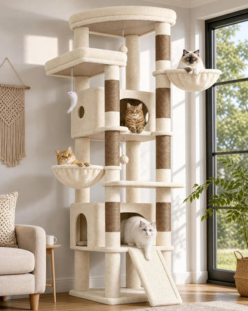 80in Tall Extra Large Heavy Duty Corner Cat Tree Tower