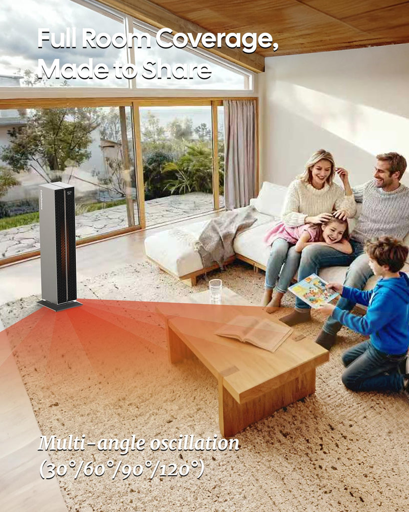 Space Heater, 32" Electric Heaters for Indoor with Remote