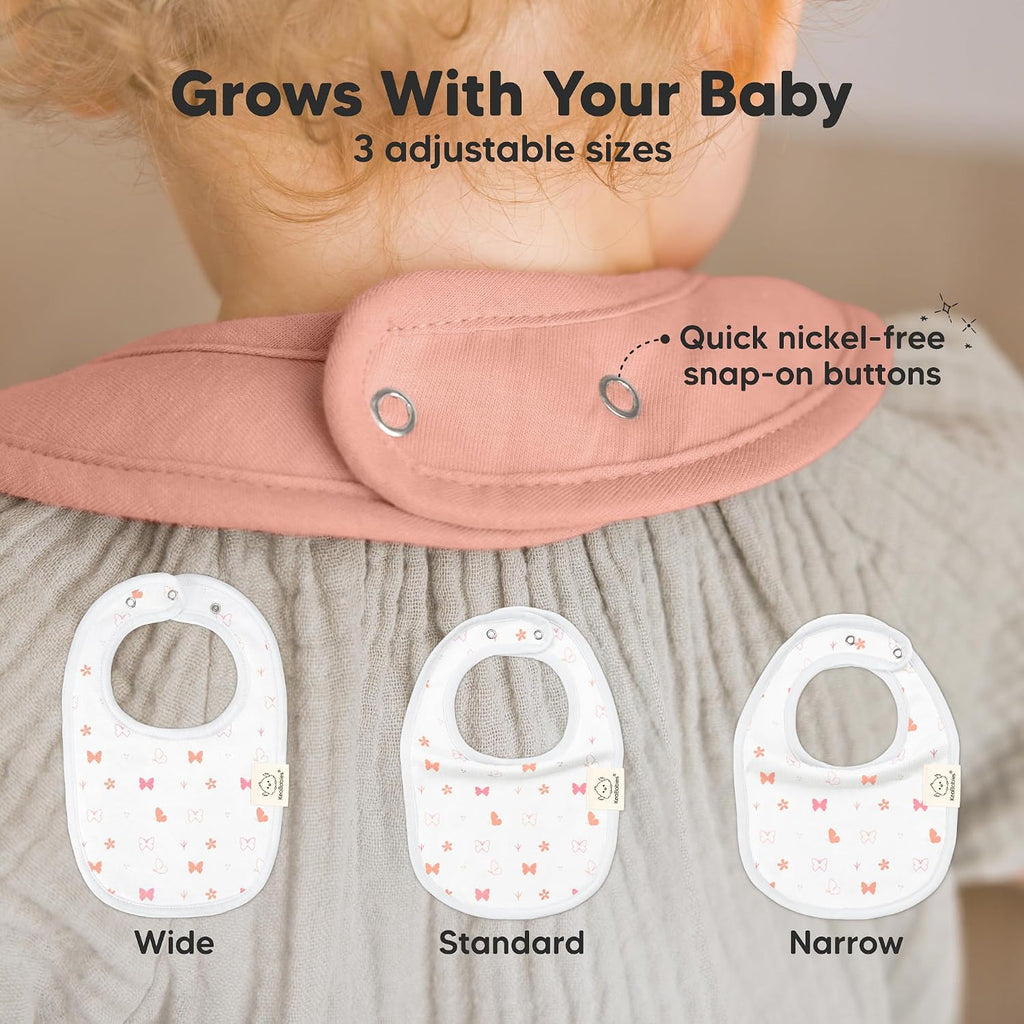 Pack Organic Baby Bibs for Drooling and Teething (Butterflies)