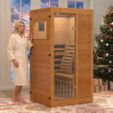 Infrared Sauna,1 Person Red Light Sanua with for Home,950w/110v Full Spectrum Indoor Dry Sauna, Carbon, Heater Panels