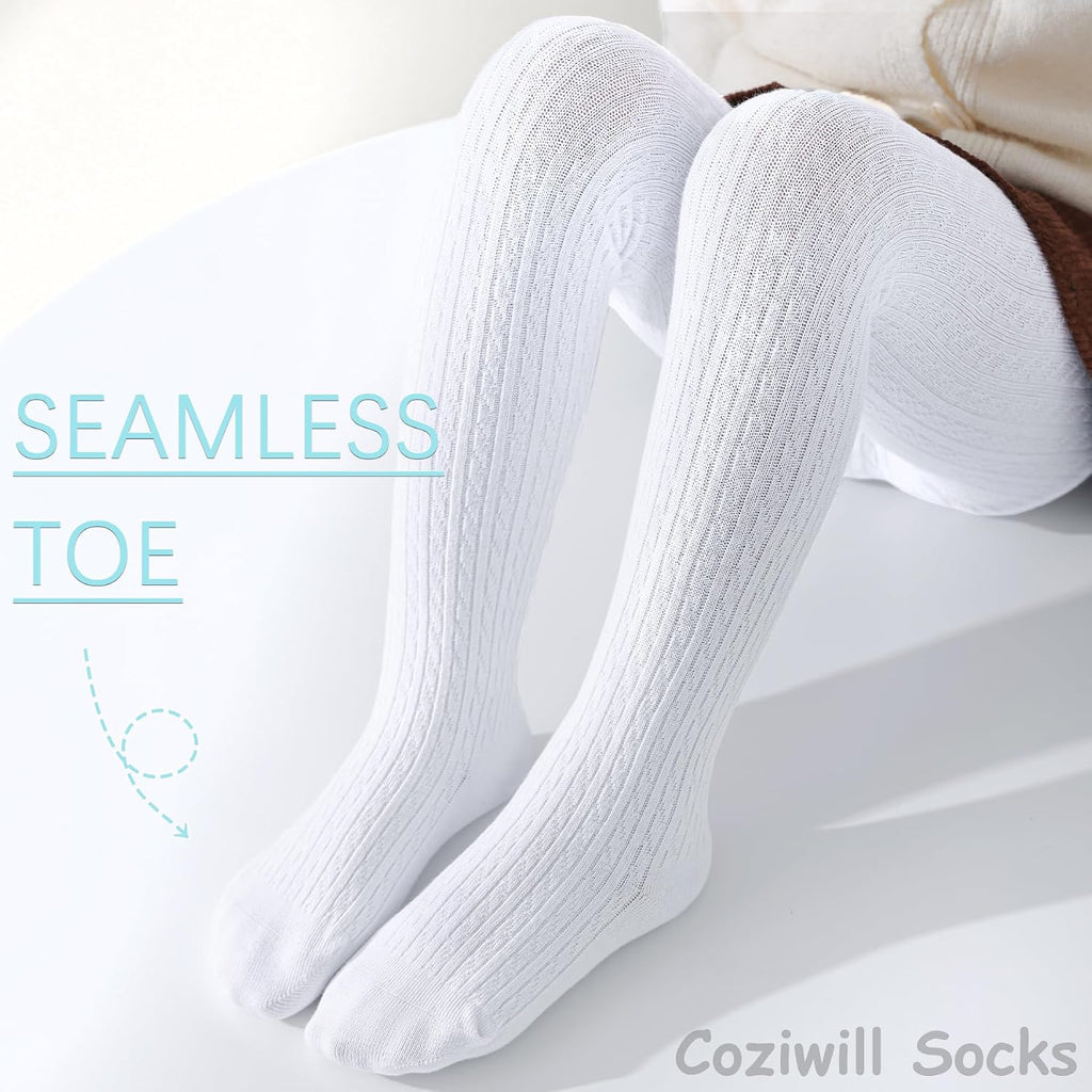 Tights Seamless Toddler Stockings Cable Knit School Leggings