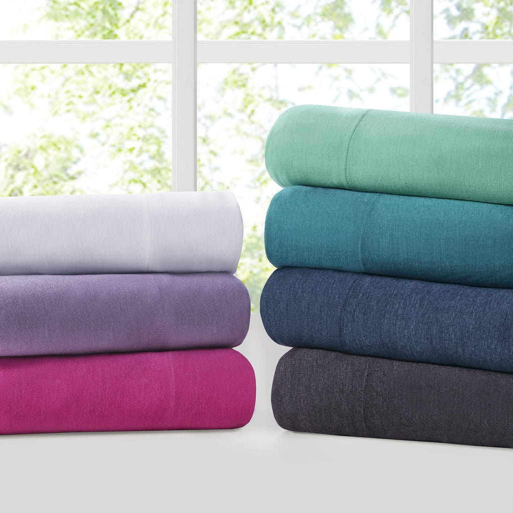 Cotton Blend Jersey Knit Sheet Set Full Size, White