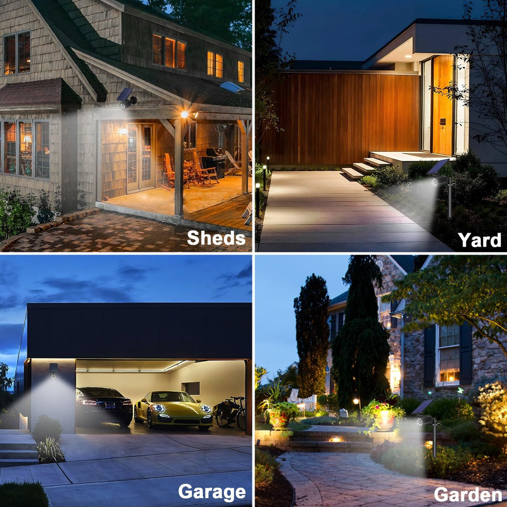 Solar Lights Outdoor Motion Sensor Flood Lights IP67 Waterproof Security Spot Lights for Yard Garden Patio 2