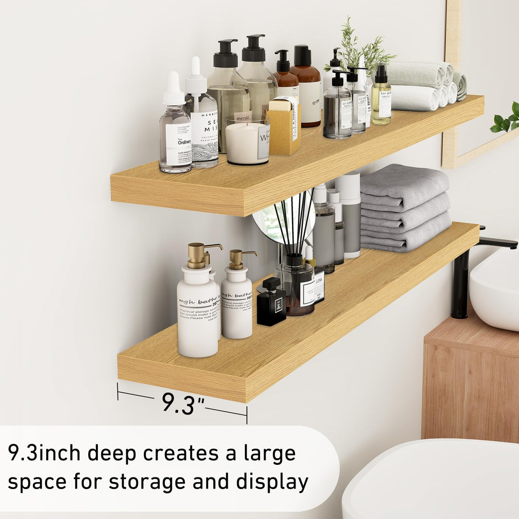 Floating Shelves 48 Inch Long, 9.3Inch Deep Floating Shelves for Wall, Extra Deeper & Thicker Wall Mounted Storage