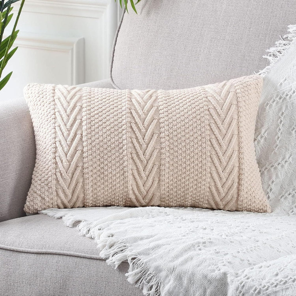 Cotton Knitted Decorative Lumbar Throw Pillow Covers Soft Cozy Outdoor Cushion Cases Luxury Modern Pillowcases