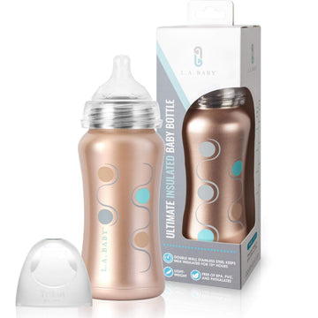 Stainless Steel Baby Bottle 9oz Insulated Baby Bottle | Insulate Milk for 10+ Hours | Non-Toxic Food-Grade Stainless