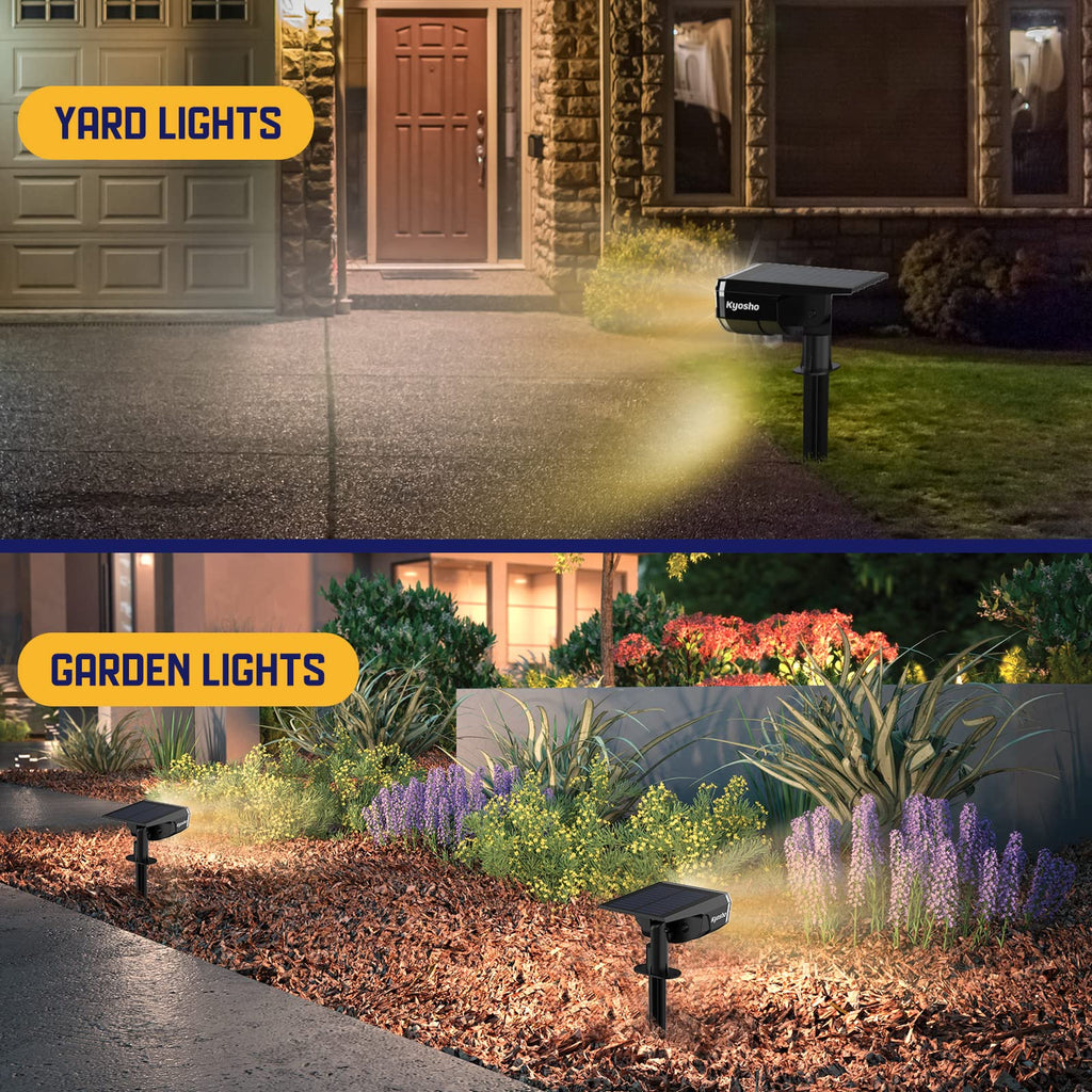 Solar Spot Lights Outdoor, IP67 Waterproof 38 LED Solar Powered Landscape Spotlights for Yard, Garden, Driveway