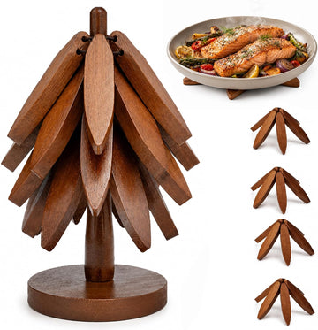 Tree Shaped Wooden Trivets for Hot Dishes, Pots & Pans - Hot Pads
