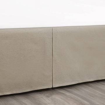 Faux Linen Dust Ruffle, 16-inch Drop with Box Pleat