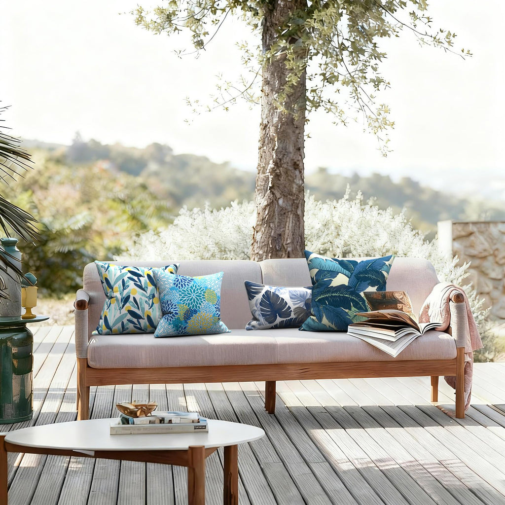 Outdoor Throw Pillows, Decorative Throw Pillows with Inserts, 20"x20" Square Pillows for Bed, Couch, Sofa and Patio