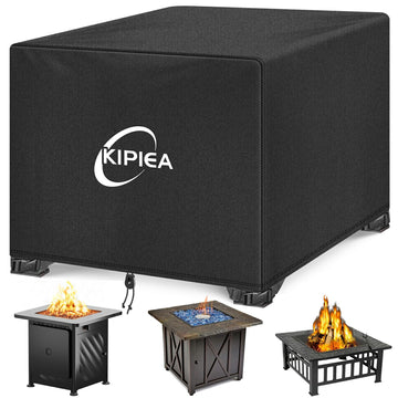 Square Fire Pit Cover, Upgraded 600D Strong Tear Resistant, 50" L x 50" W x 24" H Super Waterproof Fire Pit Table