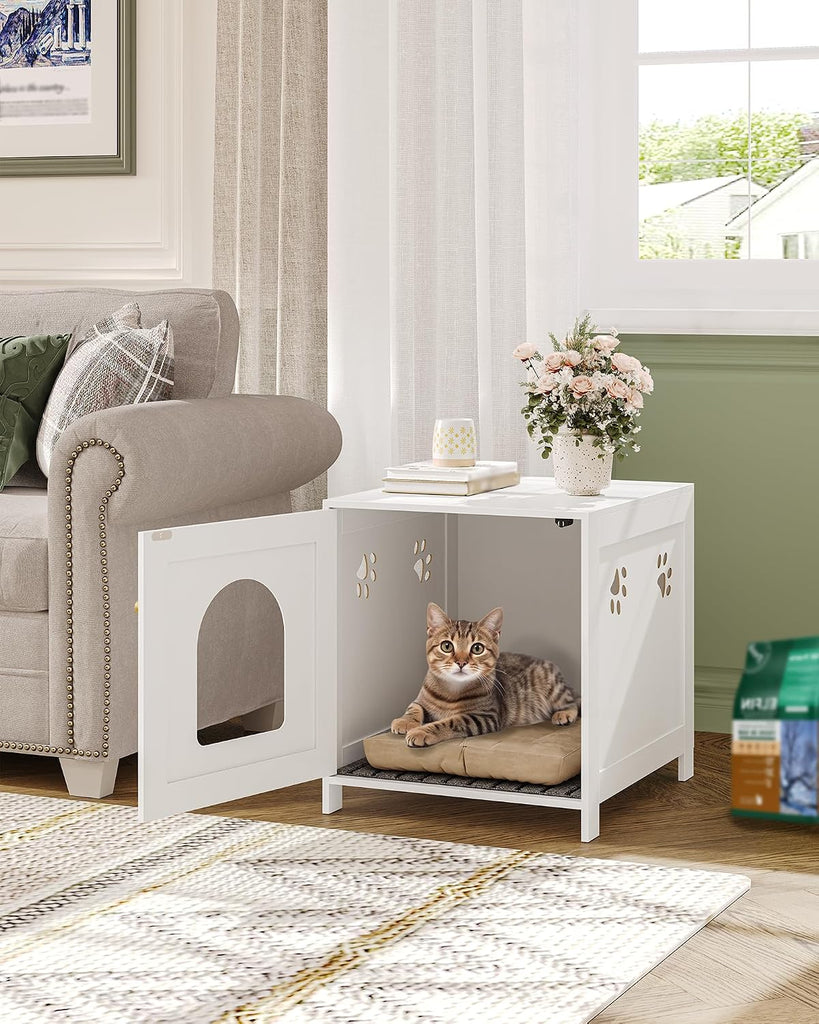 Cat Litter Box Enclosure, 21 inches Hidden Litter Box Furniture
