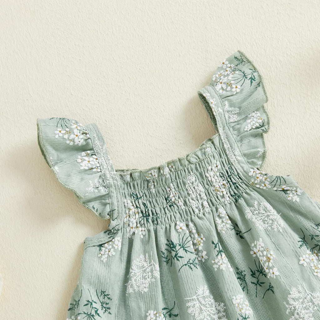 Baby Girl Summer Clothes Cute Ruffle Tops Dress Shorts Outfits Set Infant Toddler Shirt Bloomers Princess Outfit