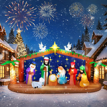 12FT Long Christmas Inflatable Nativity Scene