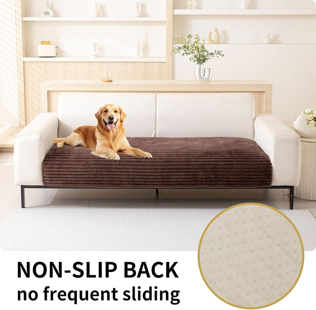 Waterproof Couch Cover for Dogs Washable, Faux Fur Pet Couch Covers for Sofa, Soft Dog Bed Cover Non-Slip Couch Covers
