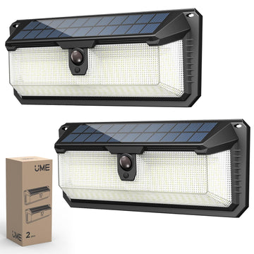 Solar Lights Motion Sensor Outdoor, 258 LEDs Solar Powered Security Lights, 3 Lighting Modes, Waterproof Wall Lights